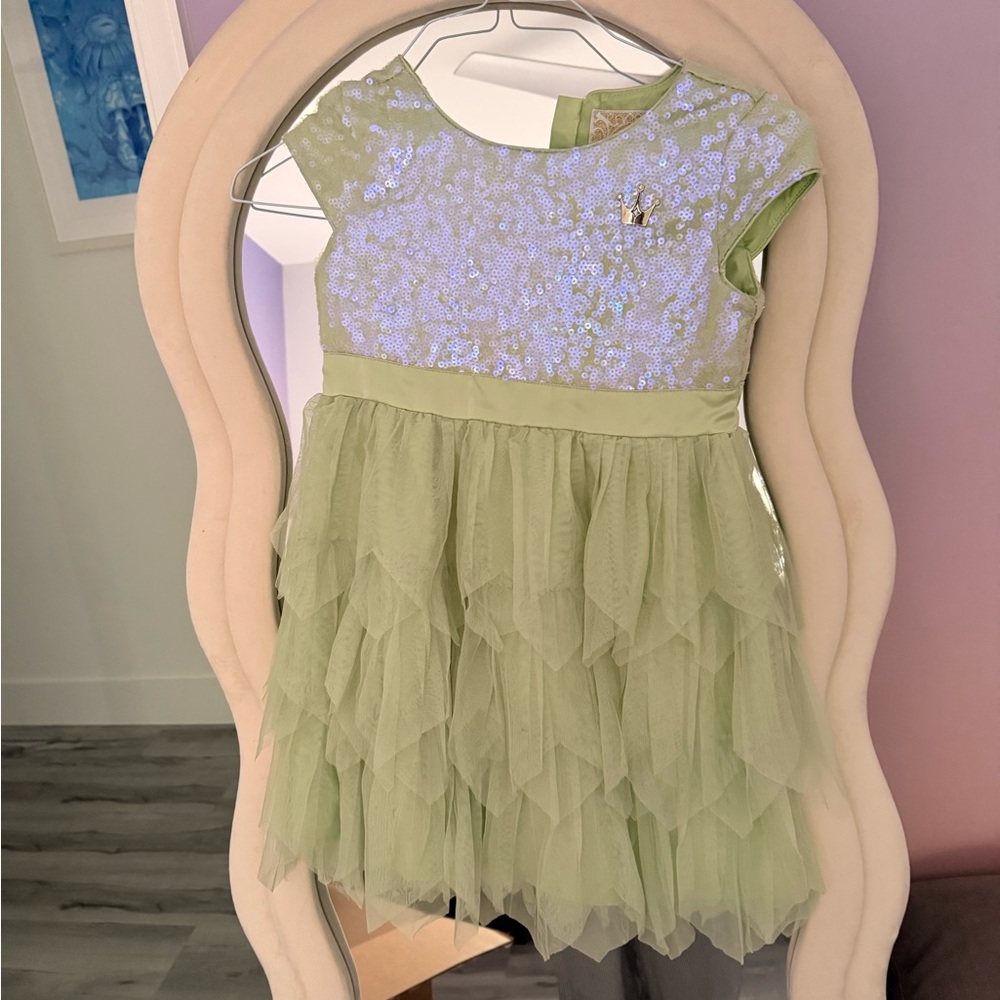 Disney Light Green Sequin & Tulle Party Dress